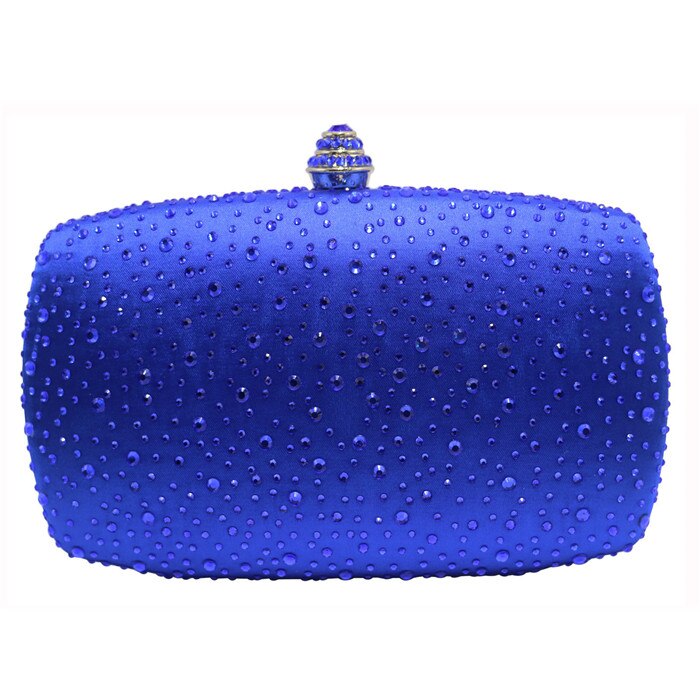 Vrouwen Royal Blue Harde Box Clutch Avondtassen Met Sparkle Crystal Diamonds Voor Dames Harde Koppelingen Doos Crystal Avond tas