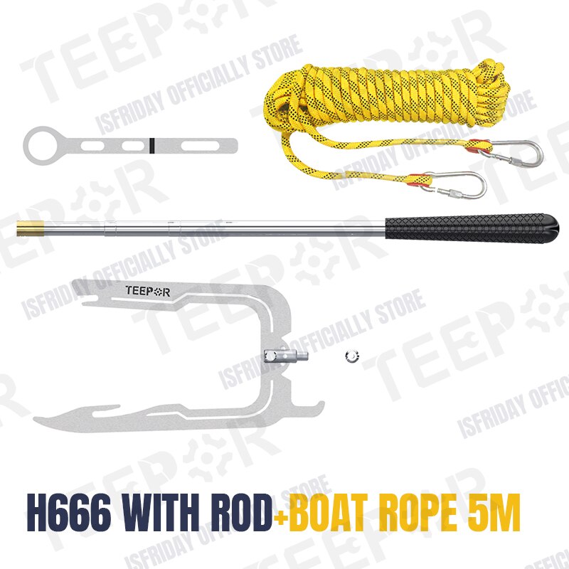Teepor® - Multi-Purpose Dock Hook): H666 SET Rope 5M