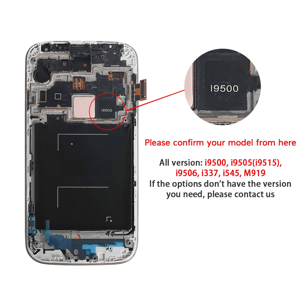 5.0"Super AMOLED For SAMSUNG Galaxy S4 LCD Display Touch Screen with Frame Digitizer Assemble For SAMSUNG S4 Display i9505 i9500