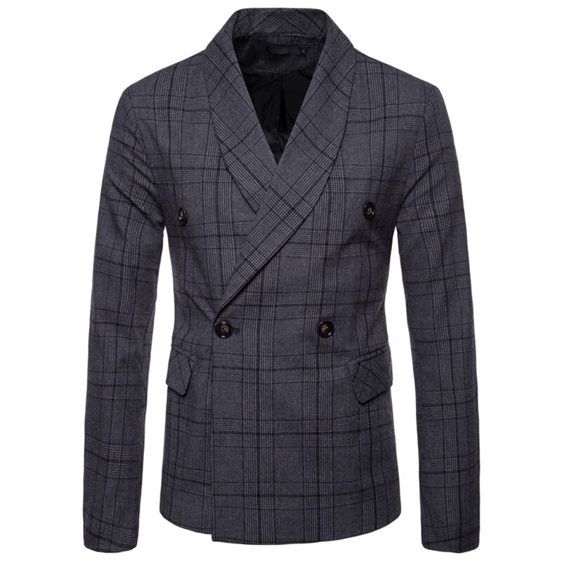 Veste Double boutonnage pour homme, coupe cintrée, style Business décontracté, costume,