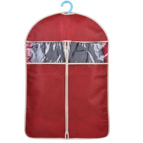 Huishouden Drie-Dimensionale Jas Bont Kleding Stofkap Lange Downjacket Suede Stof Kleding Opbergtas Kleding Covers Hangingg: RED / 128x60cm