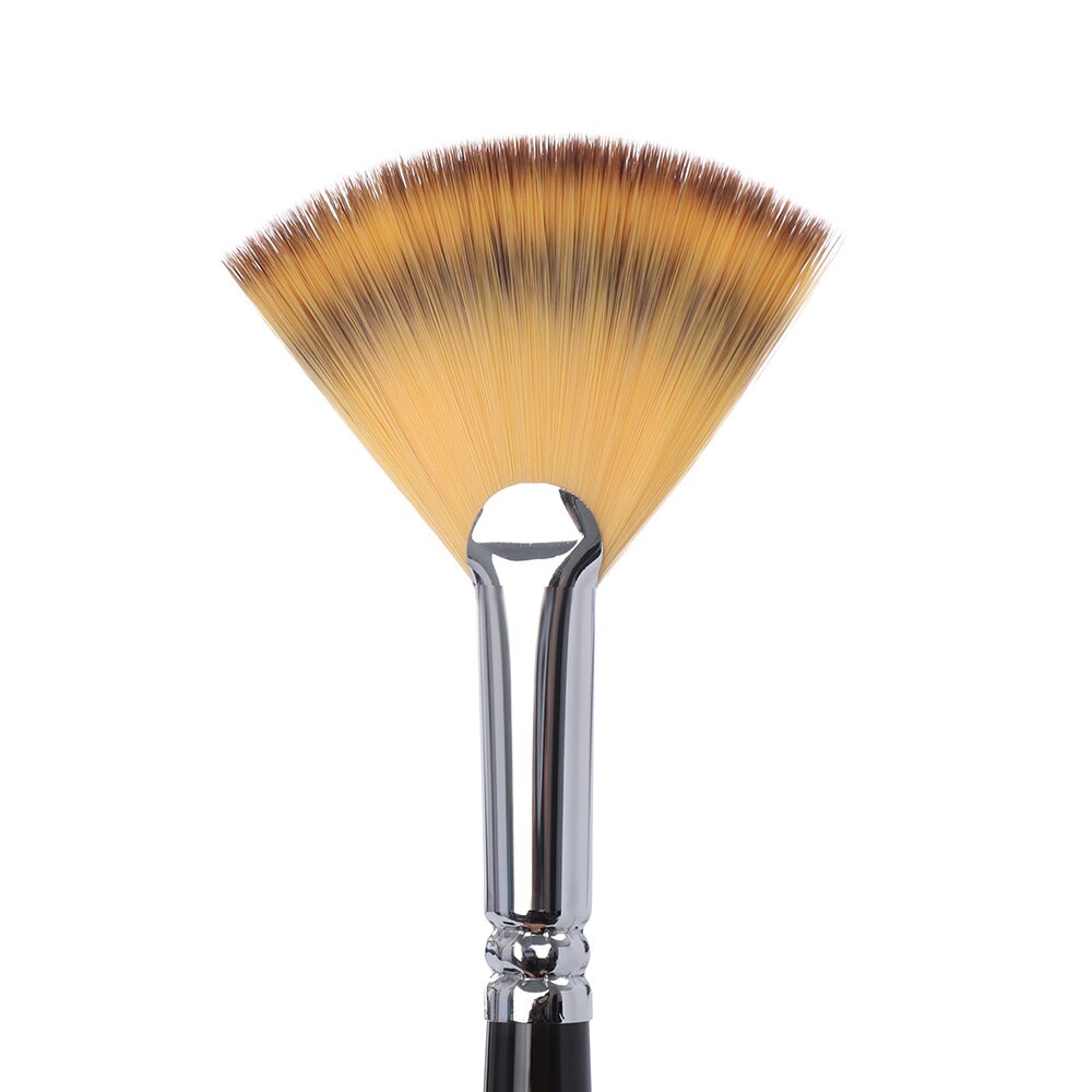 1 Pcs Nylon Hair Fan Pen Brush Wooden Handle Acrylic Water Oil Painting Brush Different Size Drawing Crafts