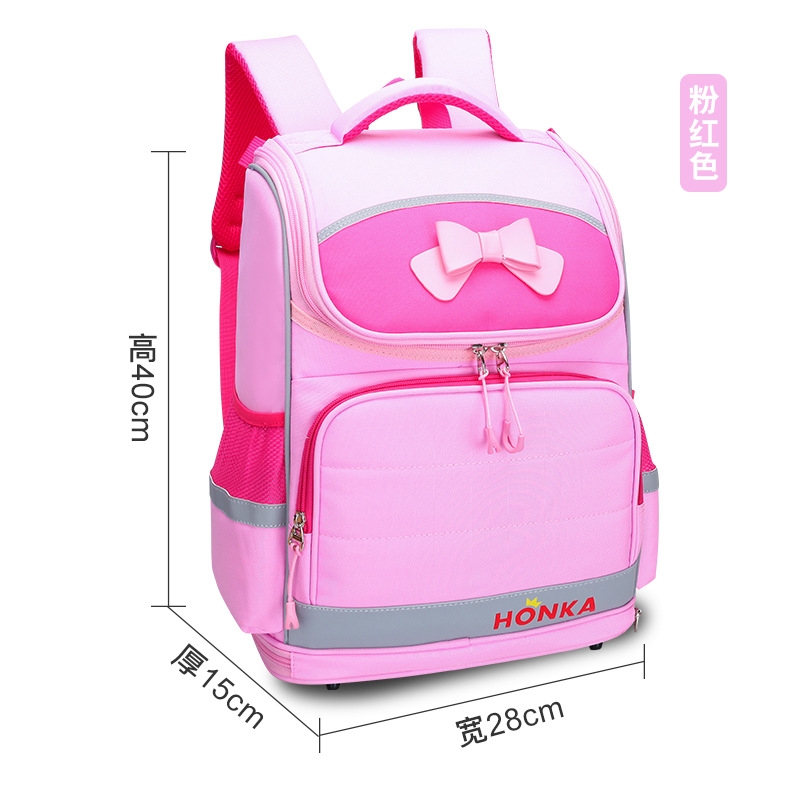 Enfants sacs d'école primaire filles sacoche sac à dos orthopédique imperméable à l'eau léger fardeau enfants Bookbags Mochila Infantil Escolares: pink