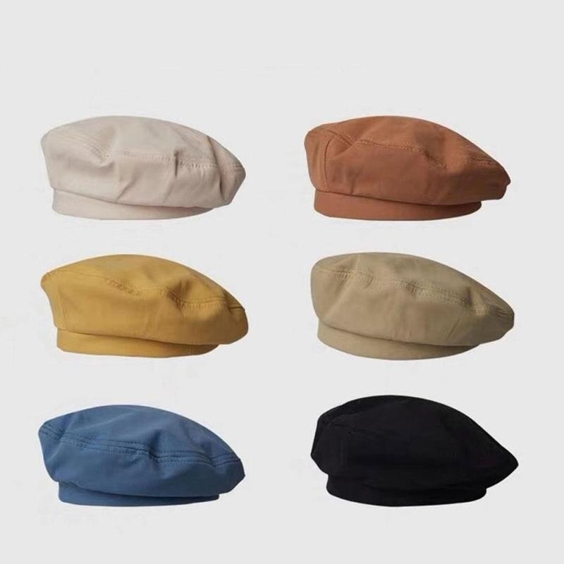 Beret Franse Kunstenaar Beanie Hat Vintage Katoen Warm Elegante Mode Wol Cap Winter Achthoekige Franse Baret Platte Voor Vrouwen Ar b3K9