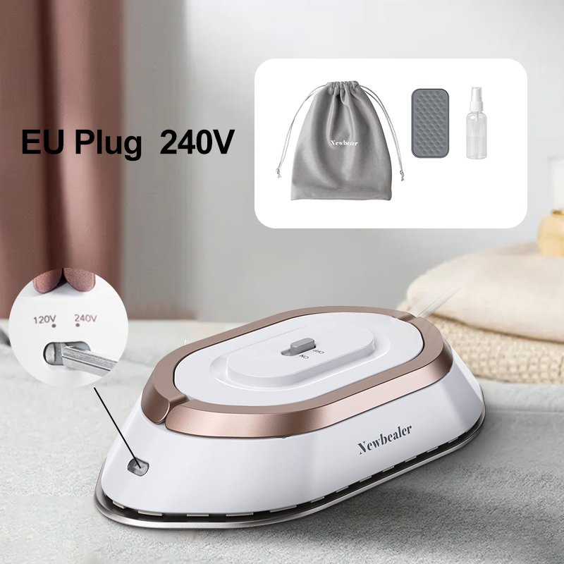 Mini plancha seca eléctrica de mano, 120V/220V, doble voltaje, 30S, calor, sin vapor, planchas para ropa, portátil, ligero, viaje: YELLOW