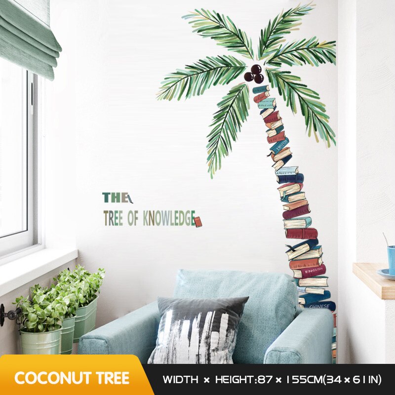 tree wall sticker self-adhesive stickers home decoration bedroom living room TV background wall decor room decoration: Book tree