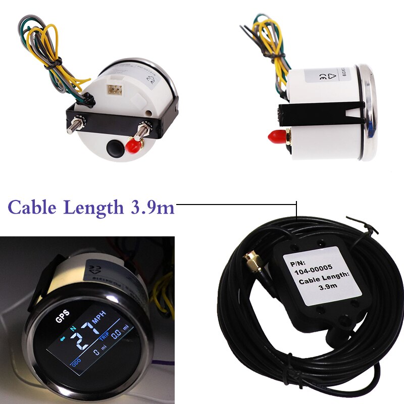 52mm Marine Boat Speedometer Odometer 12V/24V 0~999 MPH Km/h Knots Adjustable Gauge for Car Truck Boat Motorcycle with backlight