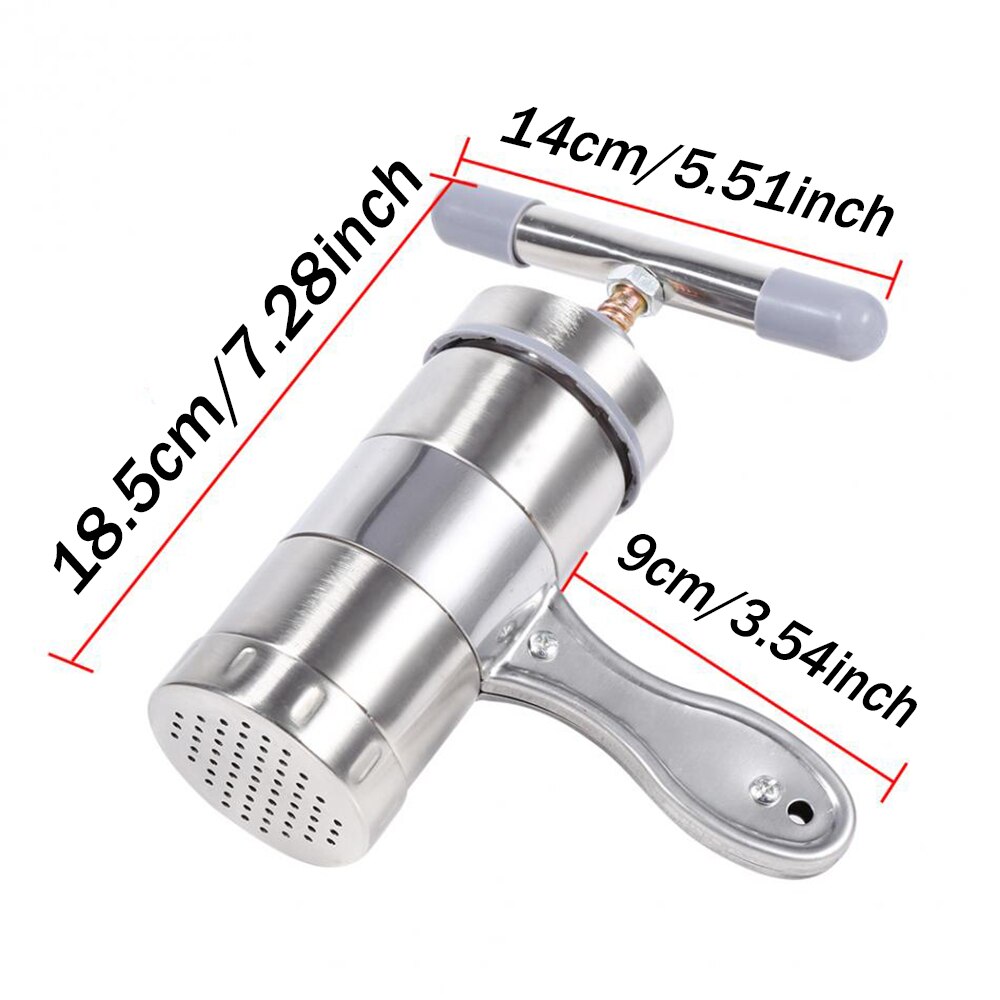 ZLCA Noodle Maker Stainless Steel Portable Household Manual Making Pasta Pressing Machine Kitchen Tools Hollow Noodle Cook Sets