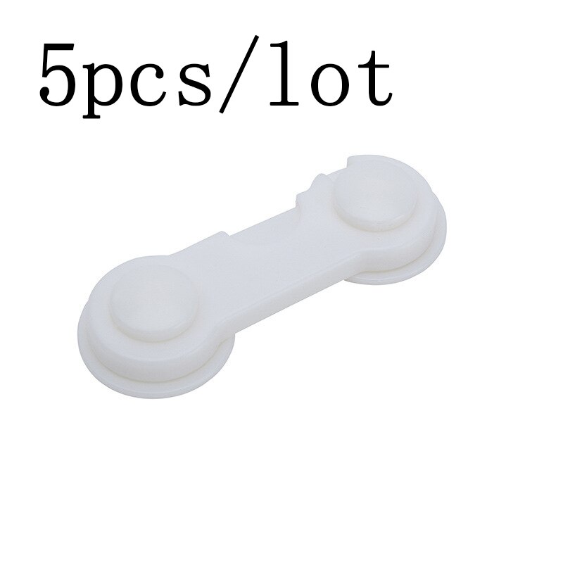 2pcs/10pcs/5pcs/lot baby protection baby safety lock child safety kids Door plastic drawers cabinet Refrigerator Window Closet: 5pcs white