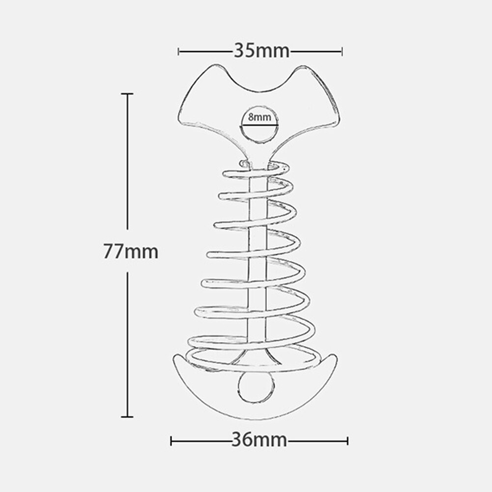 Verstelbare Spiraalvormige Lente Fishbone Dek Anker Haringen Touw Gesp Tent Haken Board Pinnen Voor Camping Wandelen Apparatuur