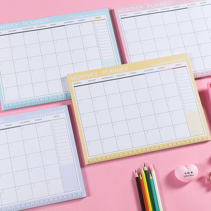 Notebook kawaii Daily Weekly Monthly Yearly Calendar Planner Agenda Schedule organizer journal book school A4 Flower