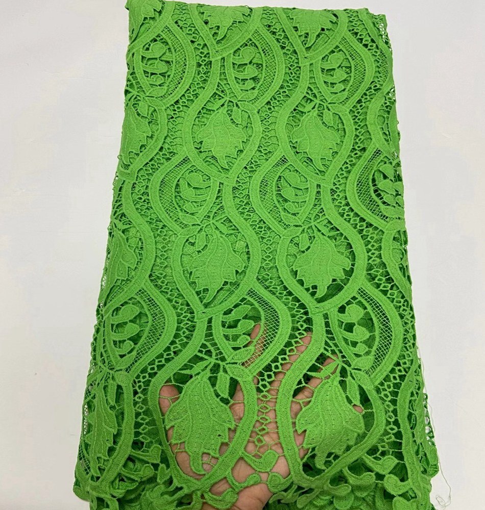 african guipure lace cord lace fabric embroidery water souble lace fabric french mesh lace fabric for wedding dress ML8519: color 3