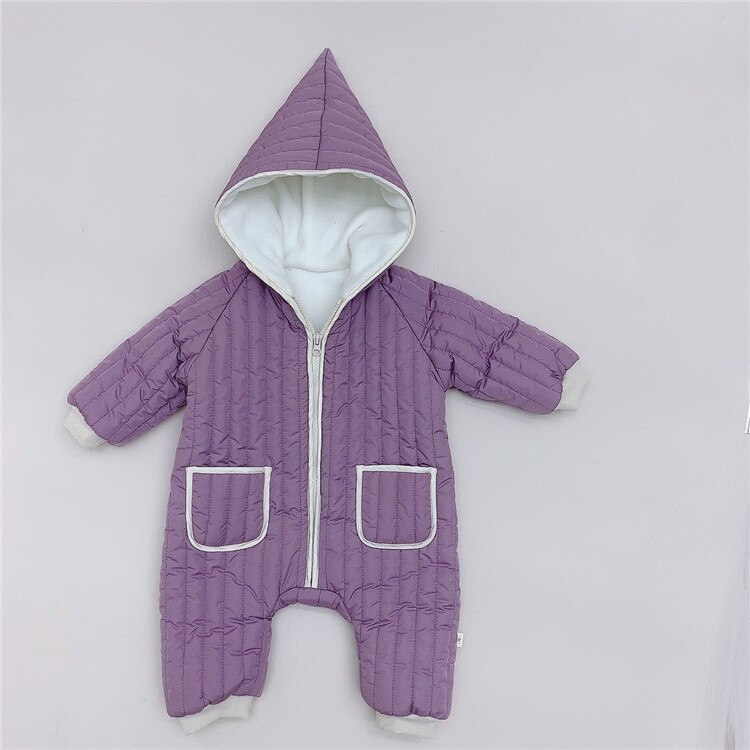 Bébé Snowsuit manteau filles garçons combinaison à capuche enfants enfant en bas âge épais veste infantile Bebe barboteuse corée enfants vêtements d'hiver: Lavande / 6M