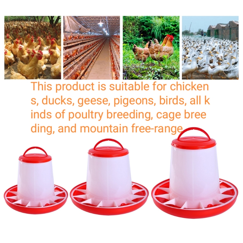 Automatische Huhn Zubringer für GeflüGel VöGel Hängen Huhn Lebensmittel Spender mit Griff Leicht zu Reinigen Lebensmittel Eimer
