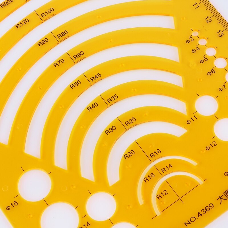 Geometrische elektricien bekisting sjabloon liniaal sjabloon tekening meetinstrument