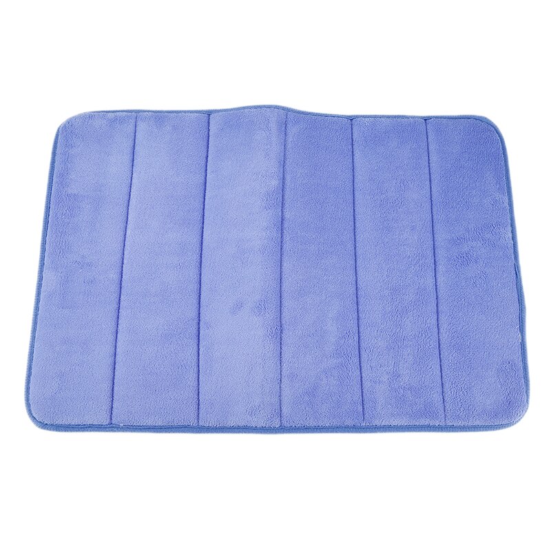 1pc 40x60cm Memory Foam Mat Non-slip Home Hallway Coral Fleece Bath Rug Winter Warm Bathroom Kitchen Toilet Floor Decor Carpet: Navy blue
