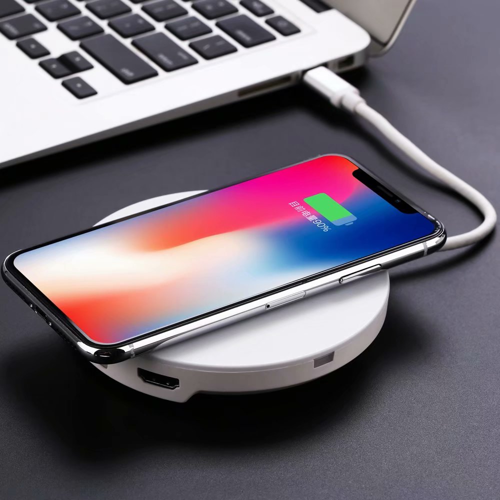 QI Wireless Charger Type-C USB-C to HDMI+VGA 4K HD 1080P HUB Adapter Splitter Converter for Macbook Pro Phone Wireless Charger