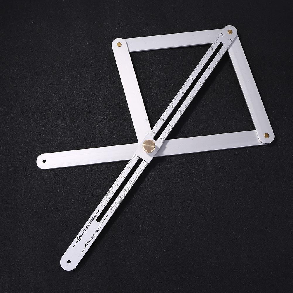 Diagonal Ruler Angle Protractor Aluminum Alloy Carpenter Aluminum Alloy Measuring Ruler 450X380MM