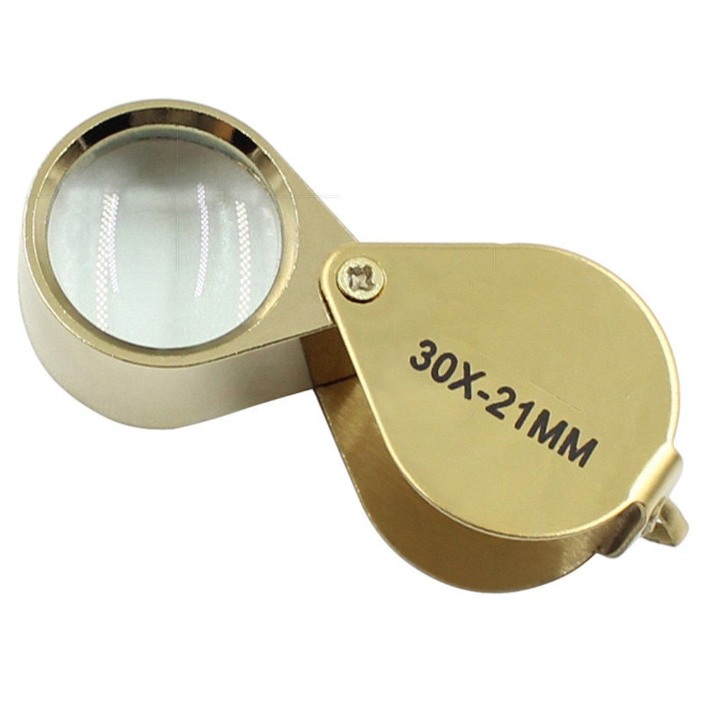 Jewelers Magnifier Gold Eye Loupe Jewelry Store Magnifying Glass Jewelry Loupe 30 X 21mm Led Uv Lens Loupe Magnifier #T1P
