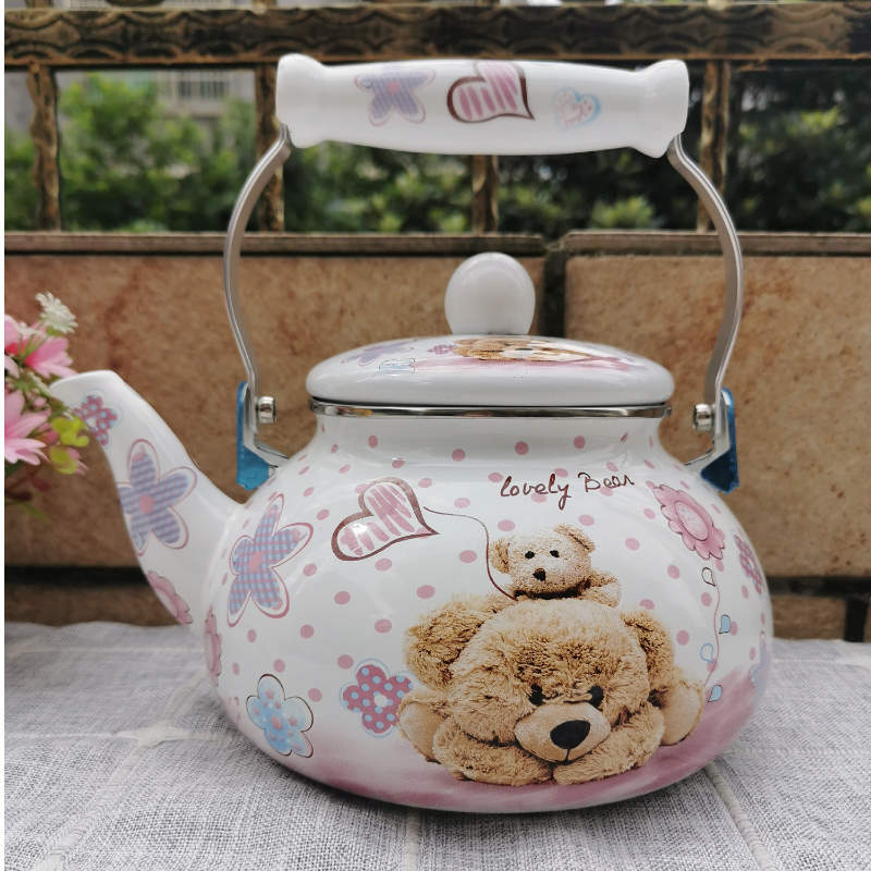 Enamel Teapot Enamel Cold Kettle Enamel Kettle and Cool Kettle Water Jug Enamel Tea Pot Stove Kettle White