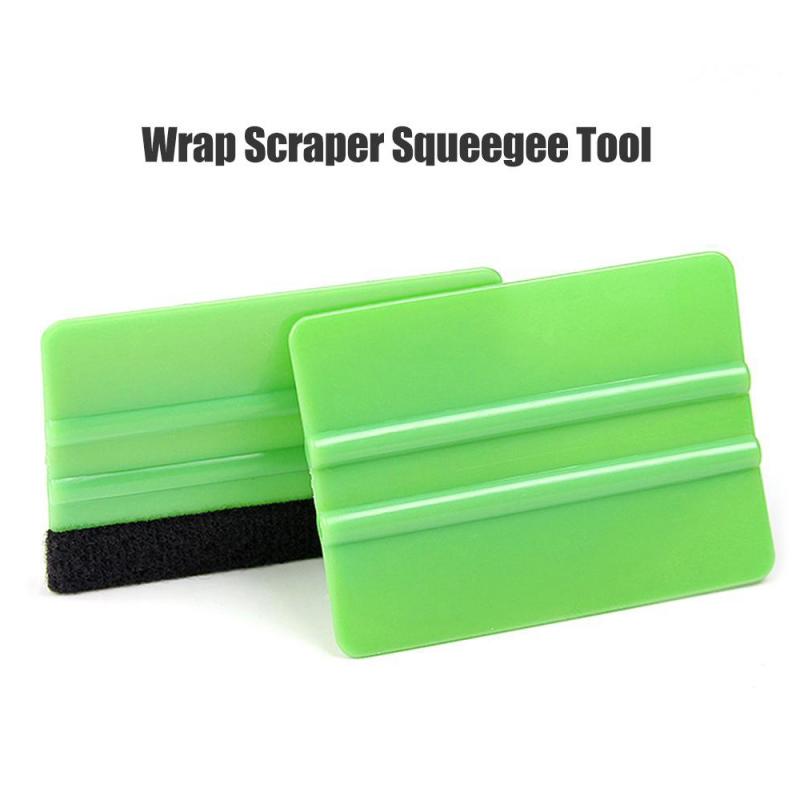 1pcs Large Double-sided Scraping Car Foil Tool Green Felt Edge Wallpaper Pasting Glass Cleaning Vehicles Snow Removal Scraping: Default Title