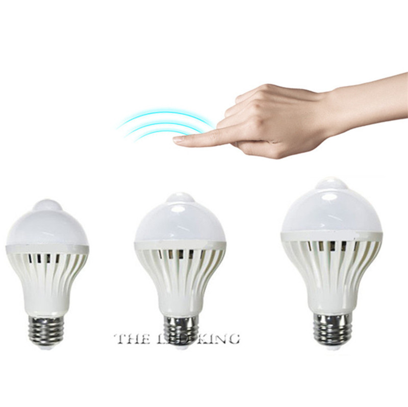ledet pir-bevegelsessensorlampe  e27 220v 9w 12w 15w 18w automatisk av/på ledet-pære lysfølsom bevegelsesdetektor til menneskekroppen