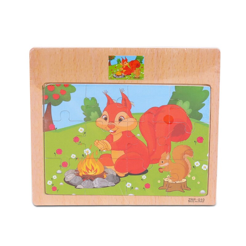 Baby Jigsaw Puzzles Wooden Board Jigsaw Toy Children 1-5 Years Old Cartoon Animal &Traffic Cognitive Early Education Puzzle Toys