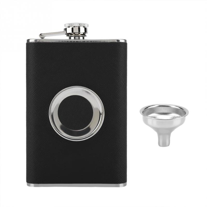 8 oz Shot Flask with Built-in Collapsible Shot Glass and Funnel Shot Flask Stainless Steel