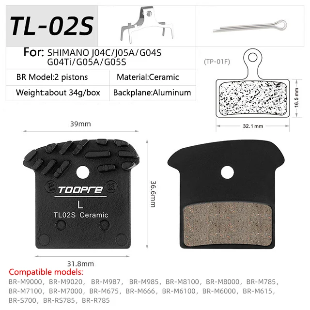 Mtb Keramische Ijskoeling Tech Remblokken Voor M9000 M9020 M985 M8100 M785 M8000 G03a G 04S J04c J03a J05 L04c K05 S G055 Nutt: YELLOW