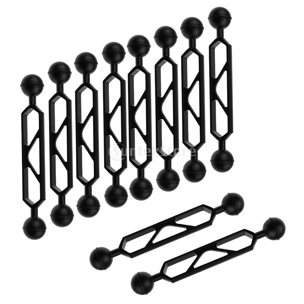 10Pieces 6'' Dual Joint Ball Extension Aluminum Alloy Arm Diving Underwater Camera High Strength, Corrosion Resistance