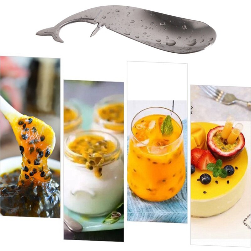 Stainless Steel Passion Fruit Spoon Fruit Opener Dolphin Shape Melon Scoops Avocado Opening Knife Cute Kitchen Tools