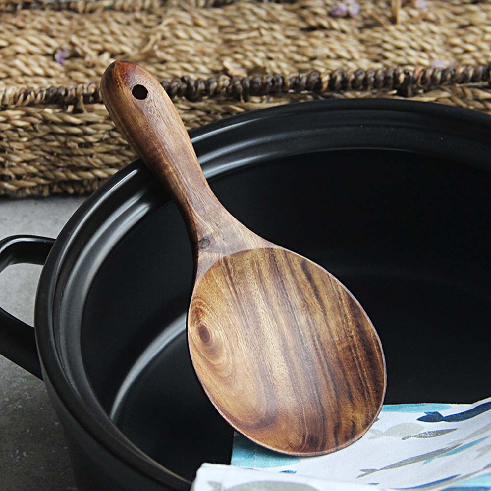 Houten Keuken Lepel Teak Hout Rijst Lepel Rijst Paddle Hout Eetlepel Grote Aardappel Opscheplepel Houten Keukengerei Servies