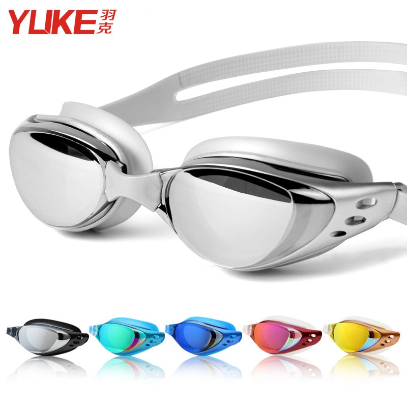 Comfortabele Siliconen Grote Frame Swim Bril Zwembril Anti-condens UV Mannen Vrouwen Swim Masker Waterdicht met Case