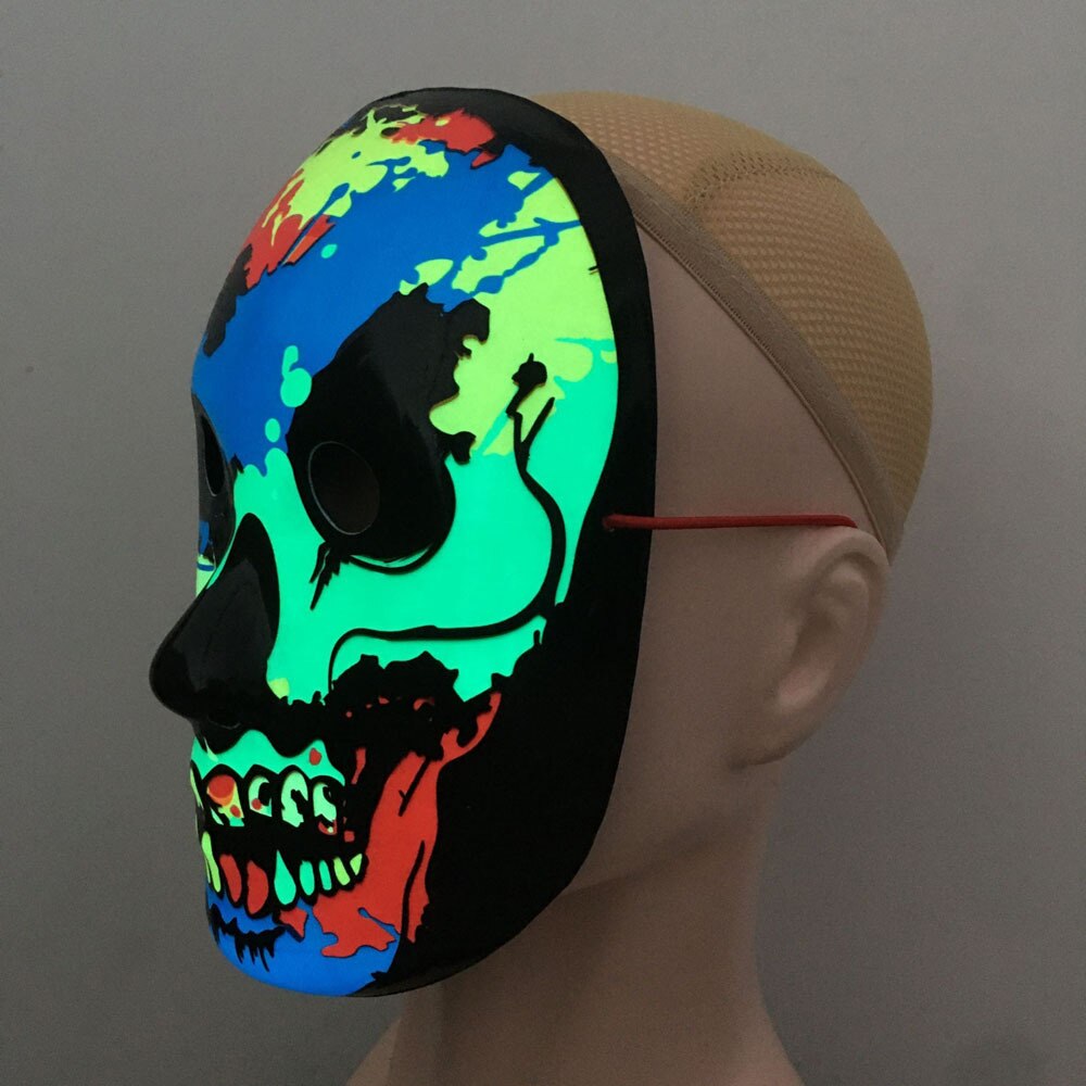 Clown LED Mask Halloween Party Mask Neon Light Up Luminous Wire Purge Scary