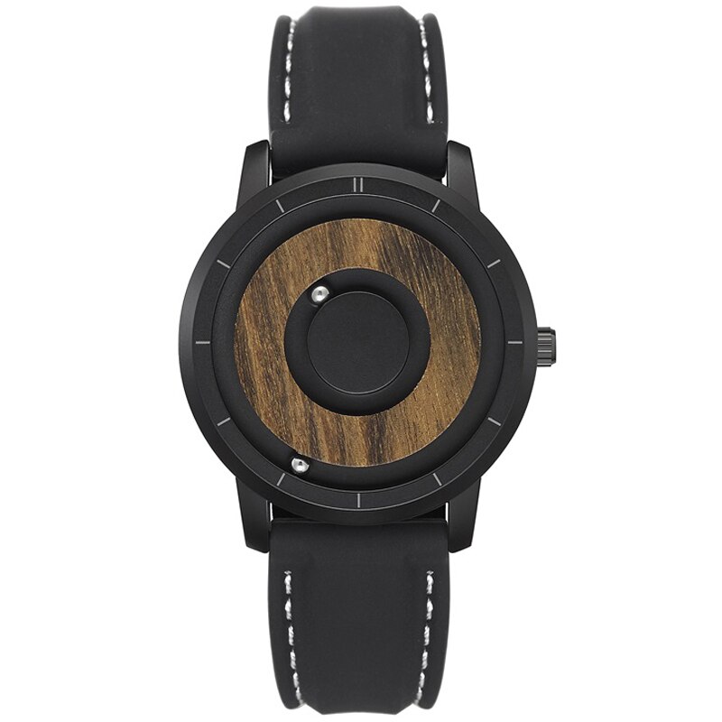 Echt Holz Uhr Kreative Holz Zifferblatt Männer Uhren Magnetische Magnet Metall Ball EUTOUR Mens Retro Quarzuhr Männlichen Saat reloj: 15