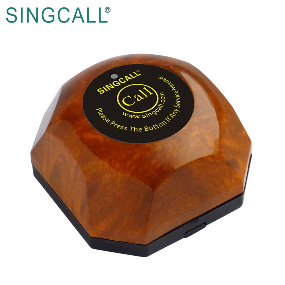 SINGCALL Restaurant Wireless Calling System Pager, Hamburger Pager, Service Caller APE560 Wood Pager
