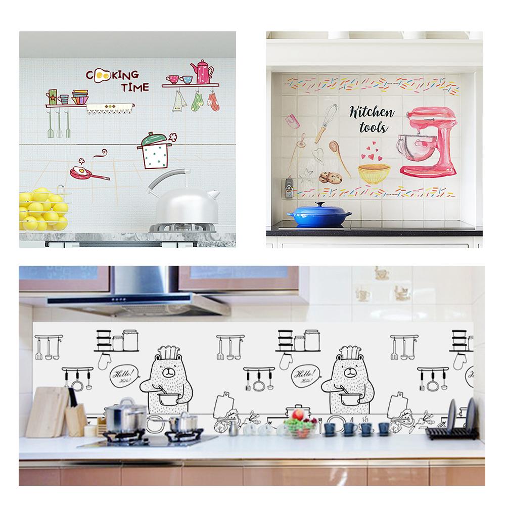 Kitchen Sticker Transparent Oil-proof Waterproof Self-adhesive Resistant Wall Sticker For Kitchen Stove Tile Cabinet