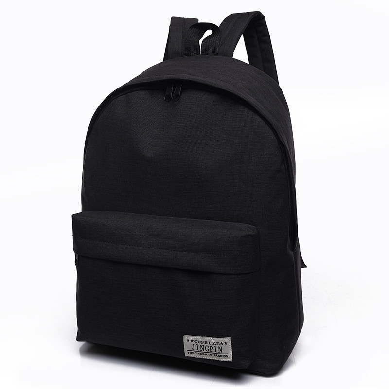 Femmes hommes hommes toile noir sac à dos collège étudiant école sac à dos sacs pour adolescents Mochila sac à dos décontracté voyage sac à dos: black