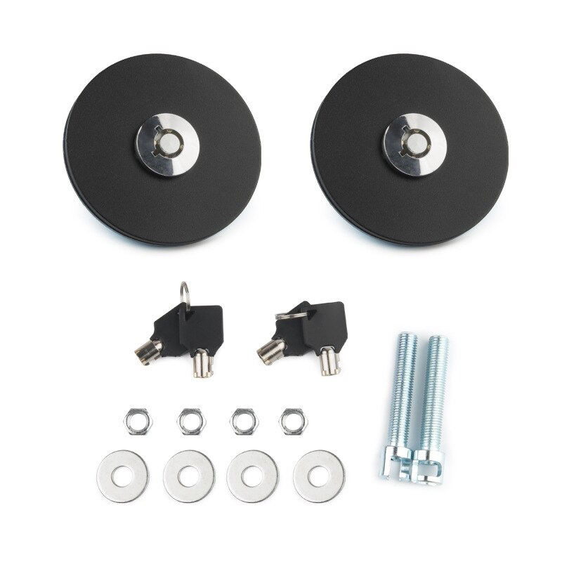 Auto Universele Motor Hood Cover Lock Key Pin Kit Quick Klink Release Aluminiumlegering Motorkappen Klink: black