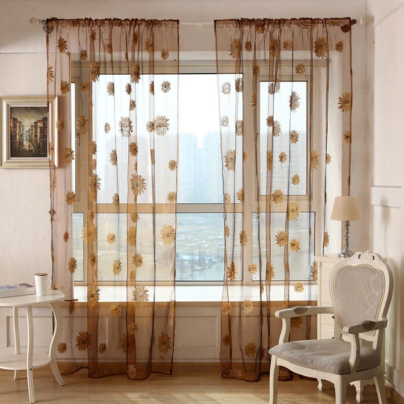 Vlinder Print Sheer Window Panel Gordijnen Scheidingswand Woonkamer Slaapkamer 200Cm X 95 Cm