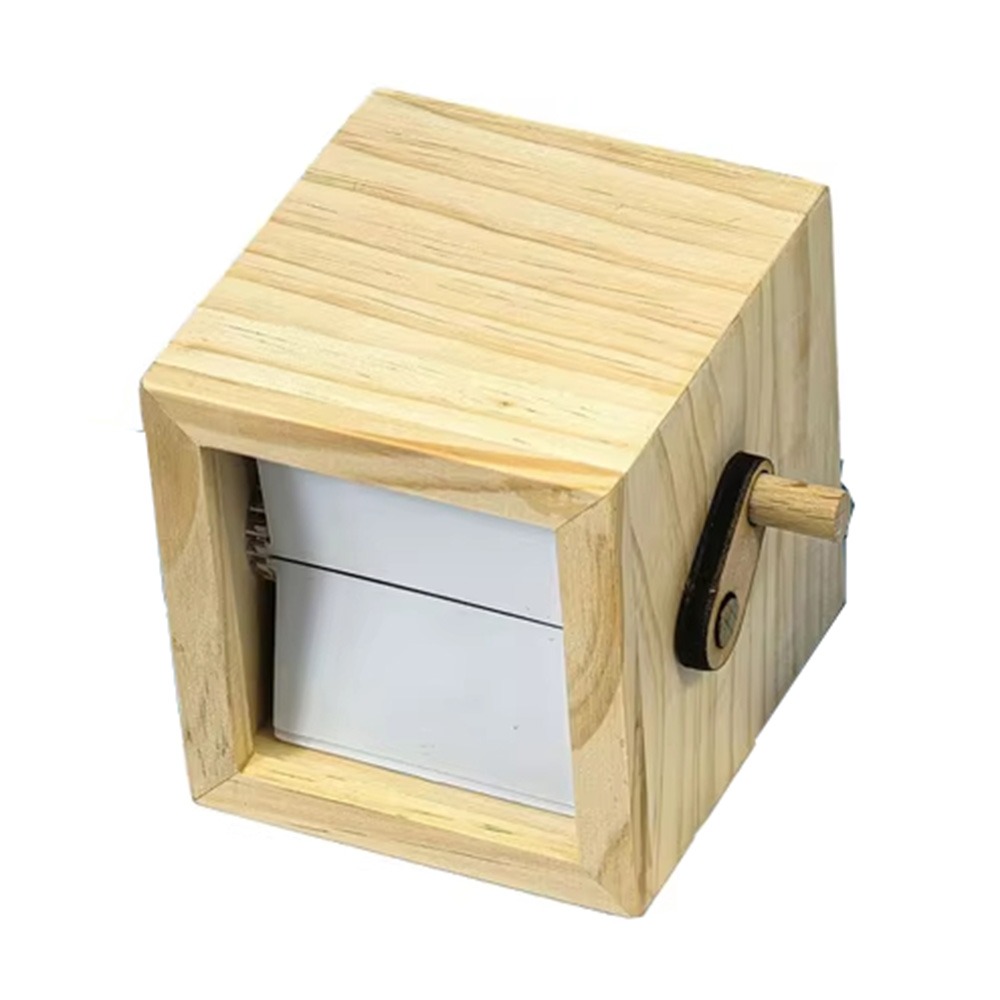 Świecąca Rękojeściowa Ramka na album Fotograficzny z Klapkami 8/16 Zdjęć Dekoracyjny DIY Drewniany Obrotowy album na Zdjęcia Ruchoma Ozdoba na Biurko: Jasno szary