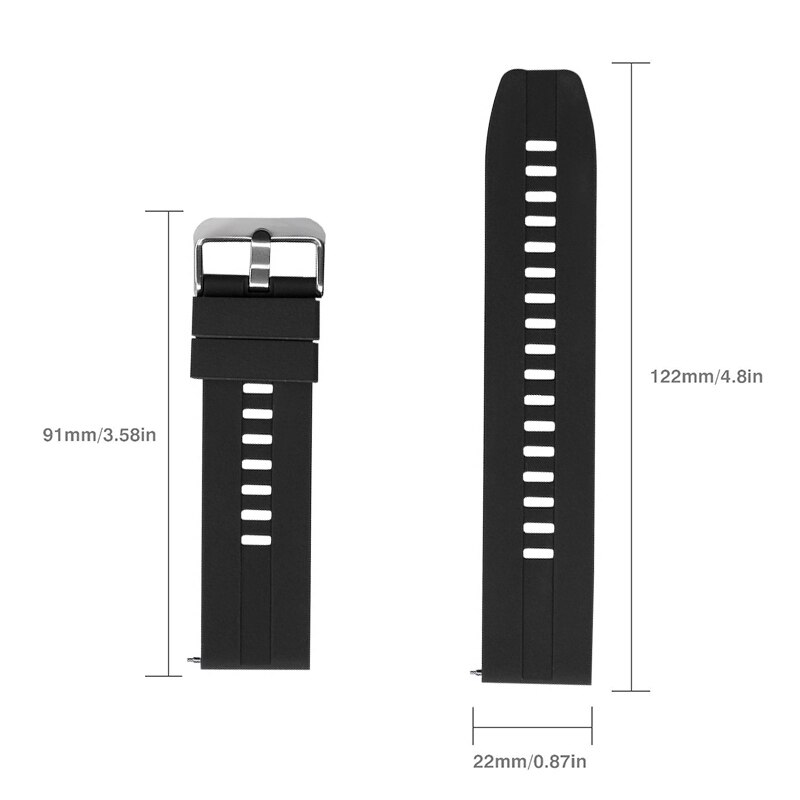 22mm urrem til huawei ur  gt 2e gt 2 / amazfit gtr 47mm / honor magic watch 2 46mm rem silikone til samsung galaxy ur