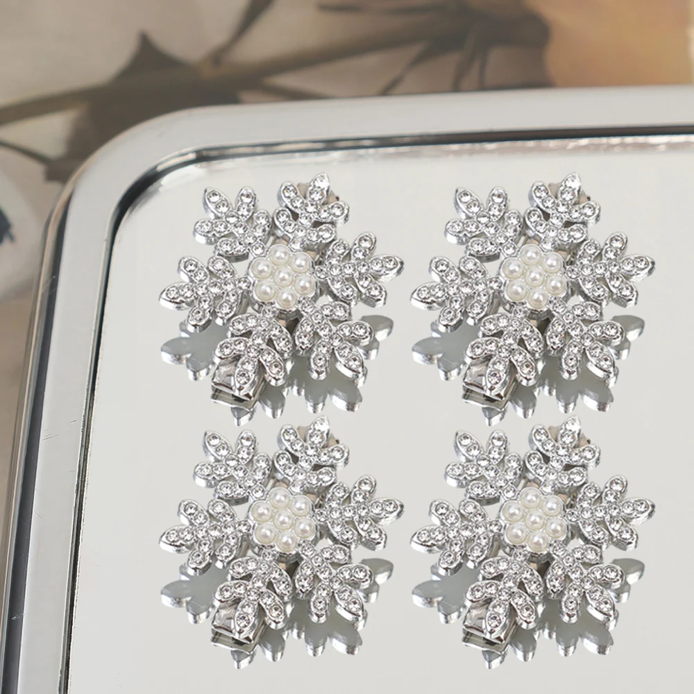 Pinces à cheveux flocon de neige en strass, épingle à cheveux en cristal pour femmes, Barrette de mariage, ornements de noël, accessoires pour cheveux, 1/5 pièces: Lavande