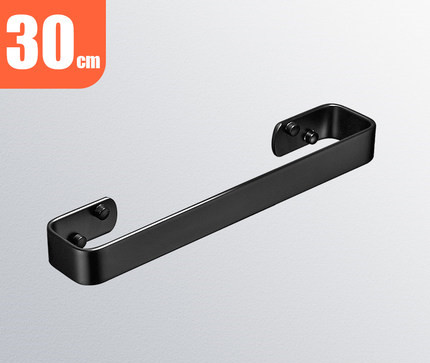 Massief Aluminium Zwart Badkamer Handdoek Bars Enkele Handdoekenrek Badkamer Wandmontage Handdoekhouder Badkamer Accessoires 20-60 Cm: 30cm black