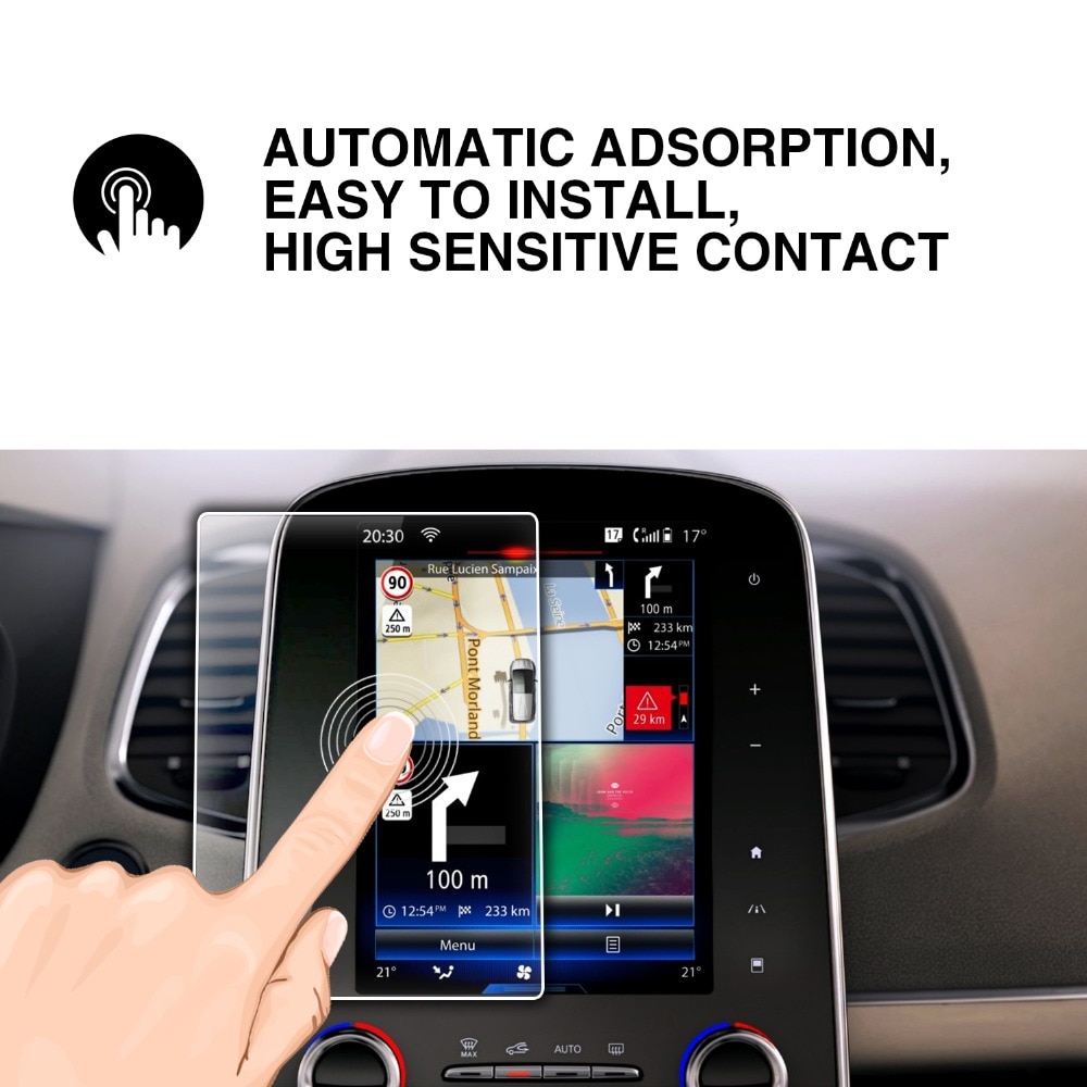 Ruiya skjermbeskytter i herdet glass for renault talisman/renault espace r-link bilnavigasjonsdisplay