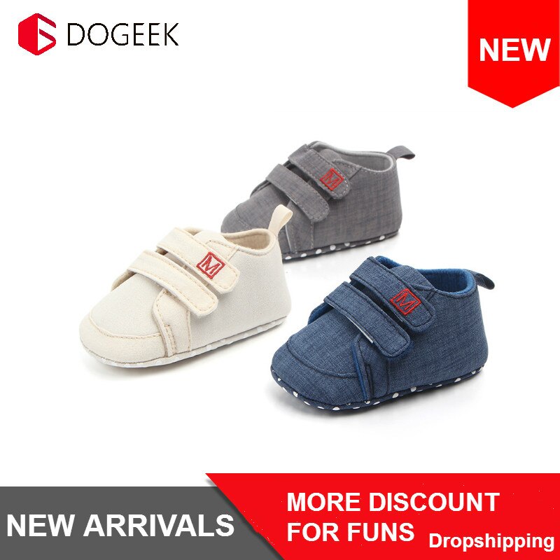 DOGEEK-zapatos de lona clásicos para bebé recién nacido, zapatillas informales de algodón para niños y niñas