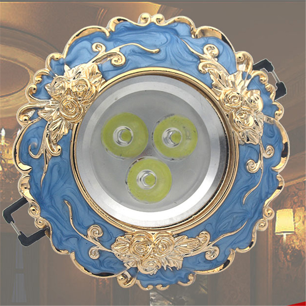 Art Deco Resin Blauw Goud Guirlande Led Downlighters Woonkamer Hal 5W 7W Loft Interieur Inbouw Plafonds Lamp 110V 220V Spanning