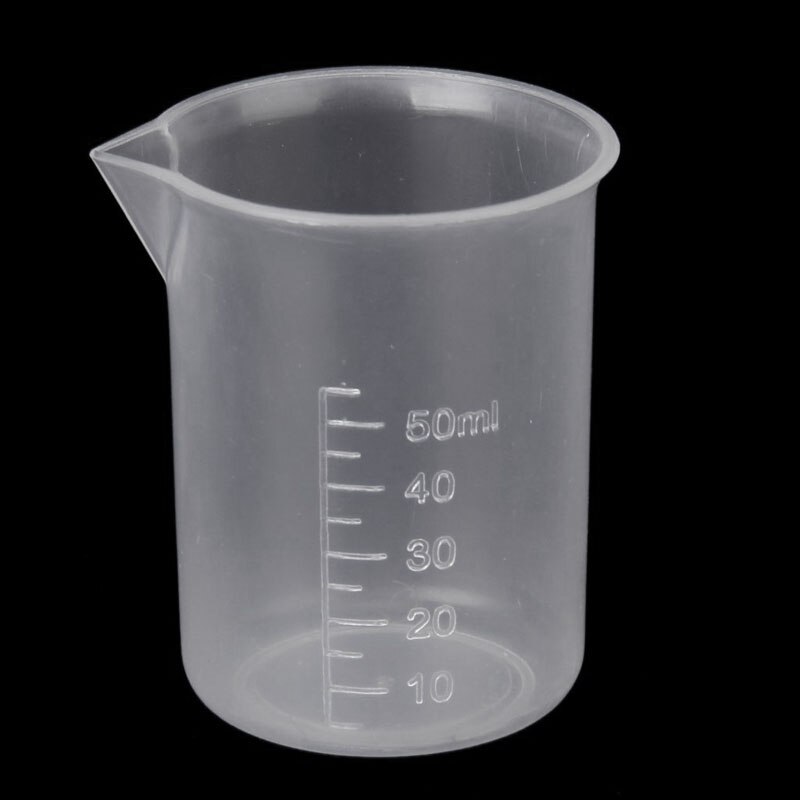 50mL Graduated Beaker Clear Plastic Measuring Cup Practical Office School Laboratory Supplies JA55: Default Title