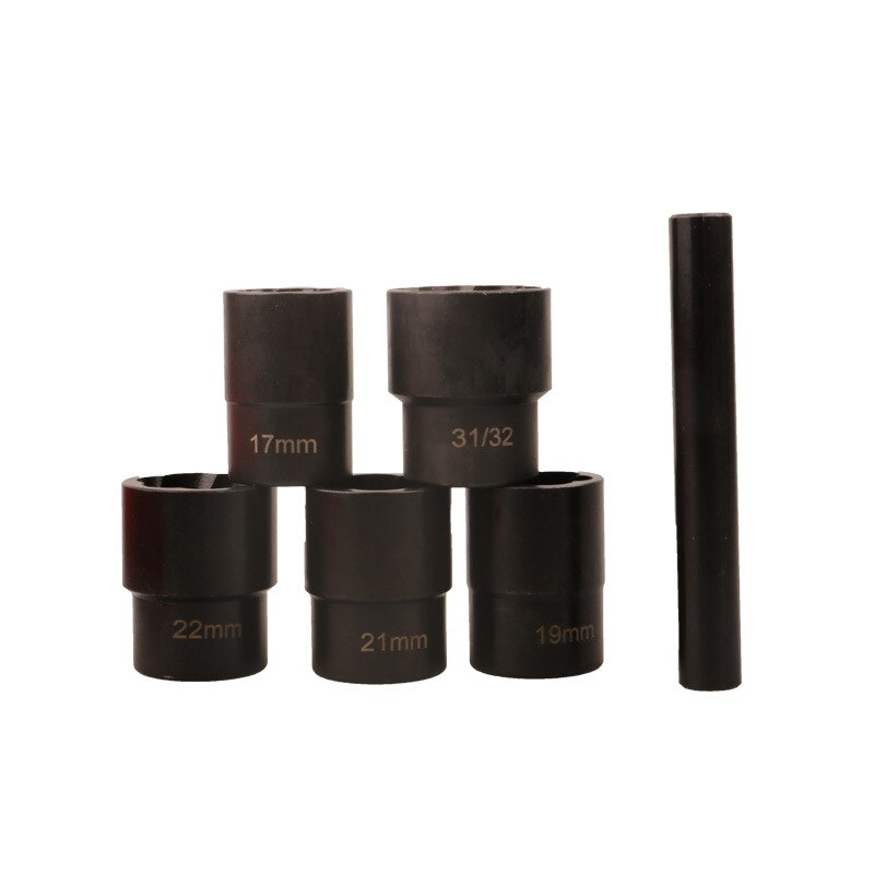 6pcs nut bolt extractor 17mm-31/32 sets of cylinder repair Chrome Molybdenum steel damage screw driver drill socket set
