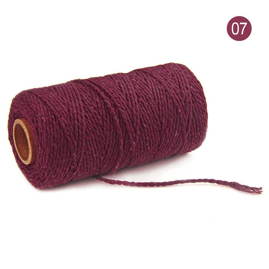 Cordon torsadé en coton 2mm, cordelette pour macramé artisanal, accessoires décoratifs pour bricolage artisanal, fait à la main, 0507 #: G